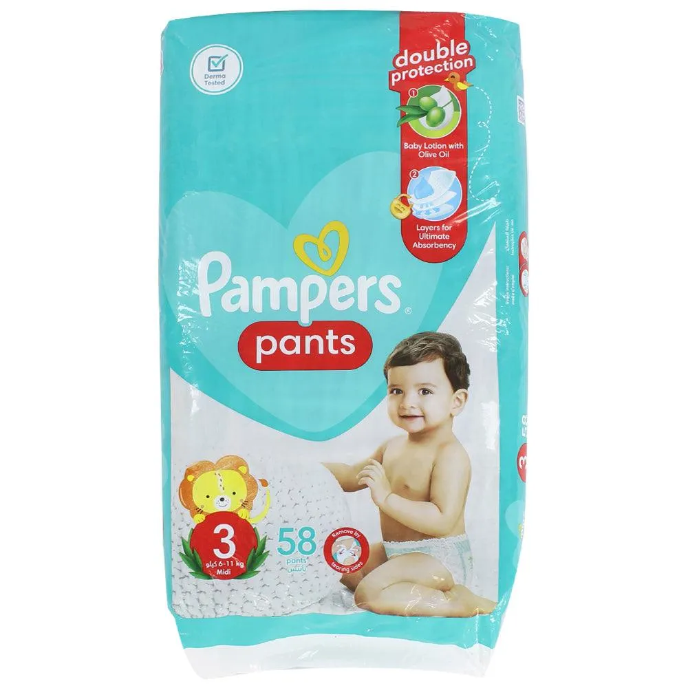 Pampers Diaper Pants, Size 3, 6-11 Kg, 58 Diapers