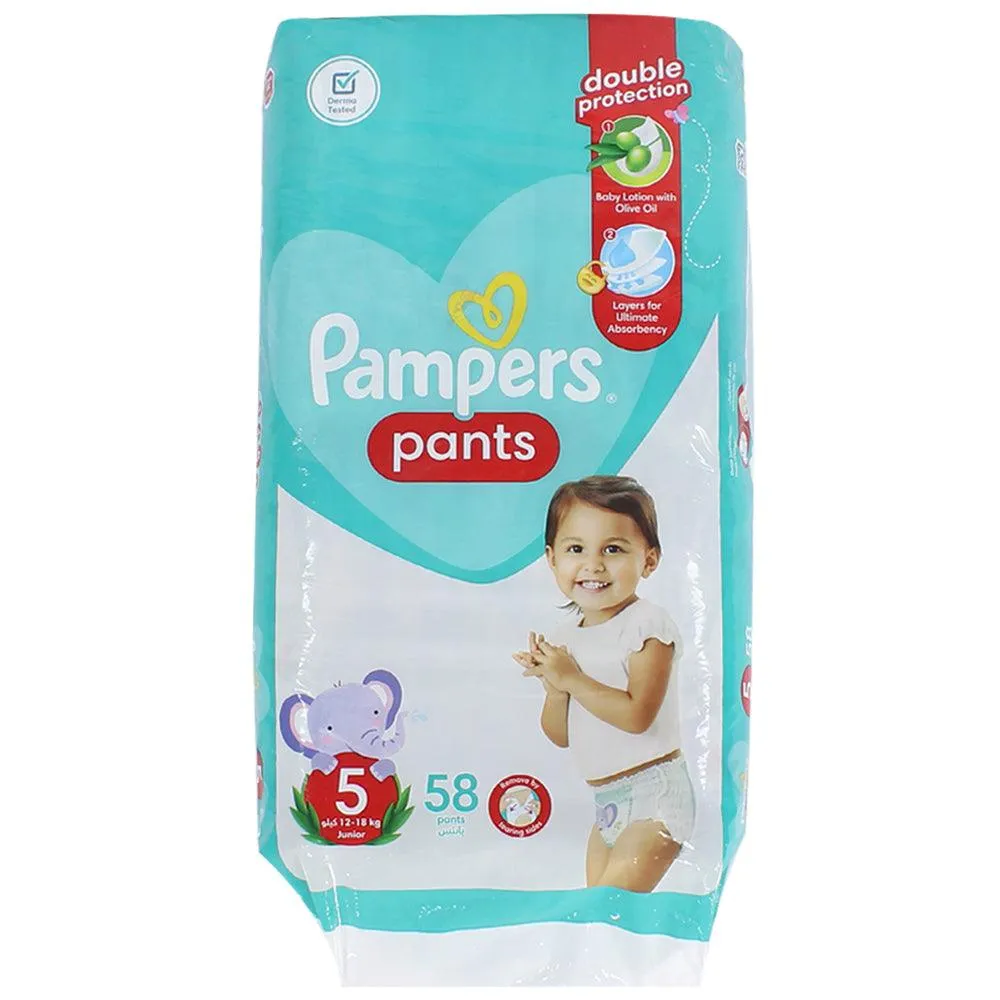 Pampers Diaper Pants, Size 5, 12-18 Kg, 58 Diapers