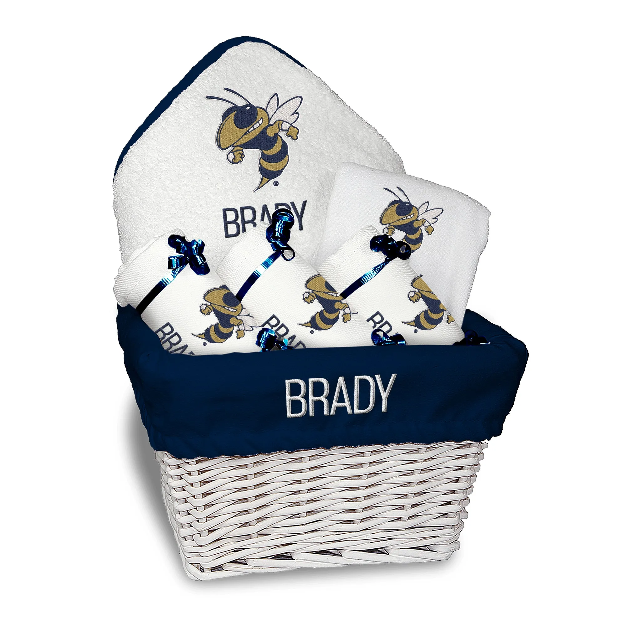 Personalized Georgia Tech Yellow Jackets Buzz Medium Basket - 6 Items