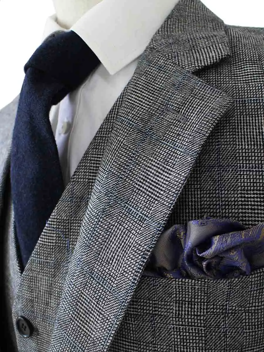 RETRO GREY PLAID TWEED 3 PIECE SUIT