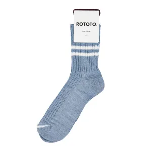 Rototo Two Stripe Light Morning Blue / White