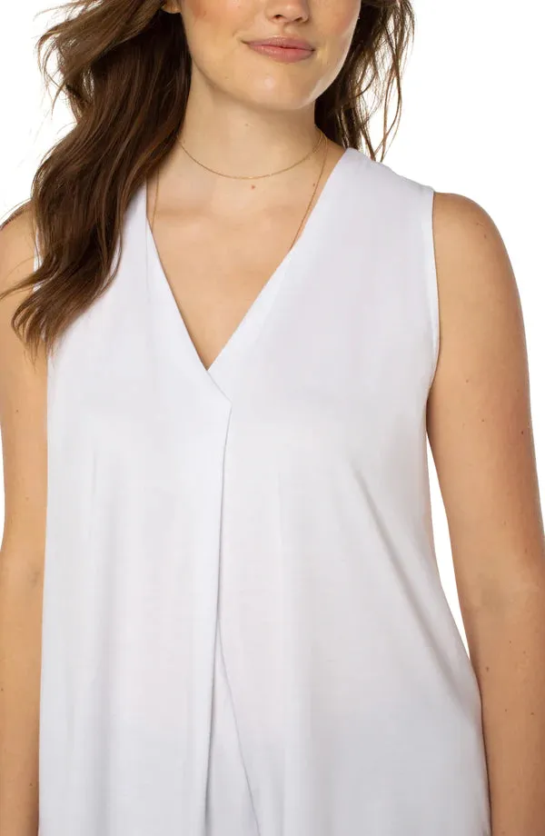 Sleeveless V Neck Modal Tank | Black | White