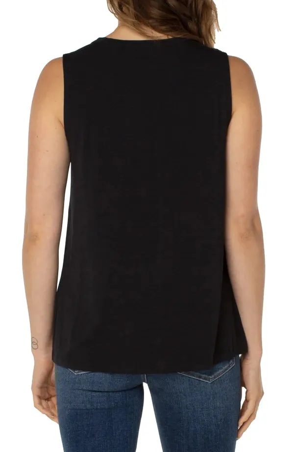 Sleeveless V Neck Modal Tank | Black | White