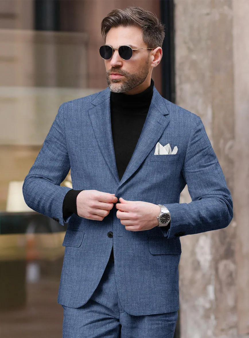 Stylbiella Spring Smoked Blue Linen Jacket