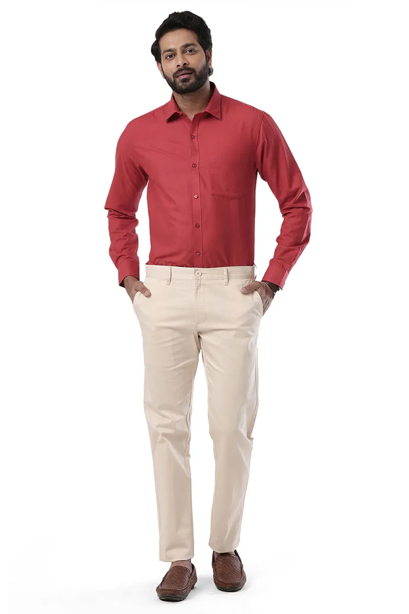 Super Soft - Dark Red Formal Shirts for Men | Ariser