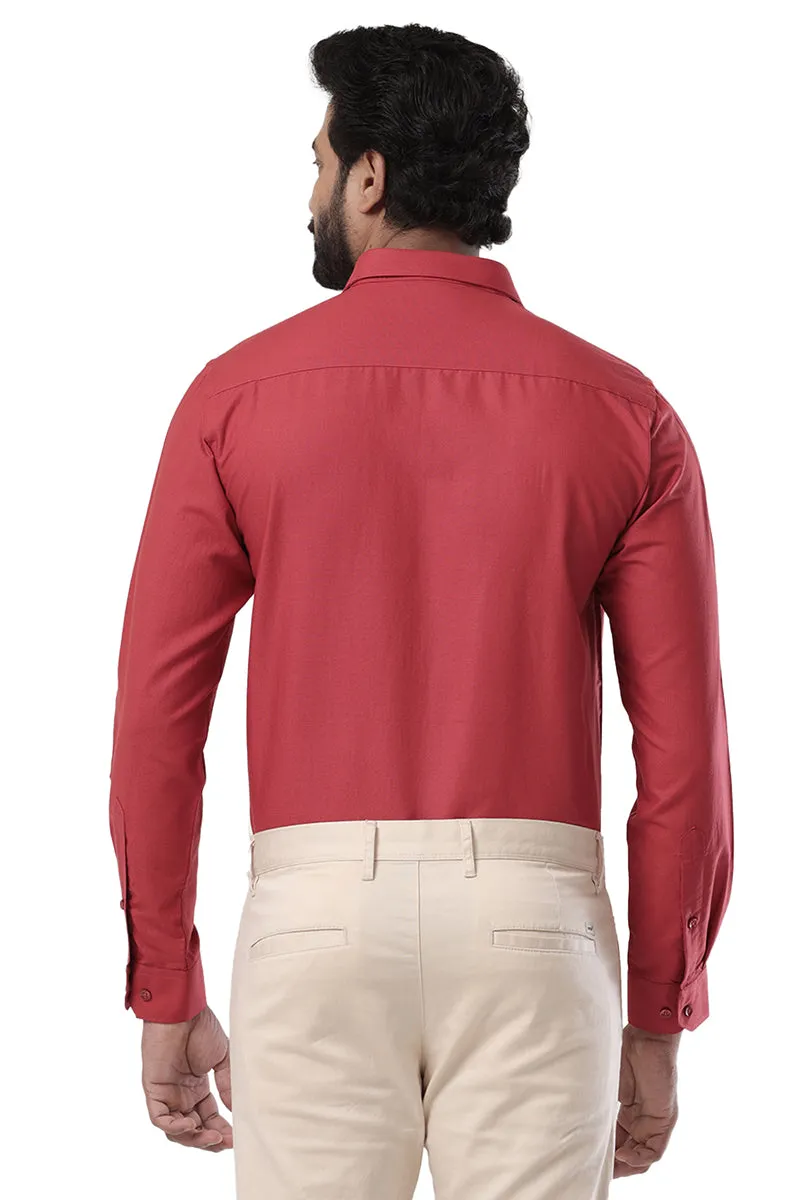 Super Soft - Dark Red Formal Shirts for Men | Ariser