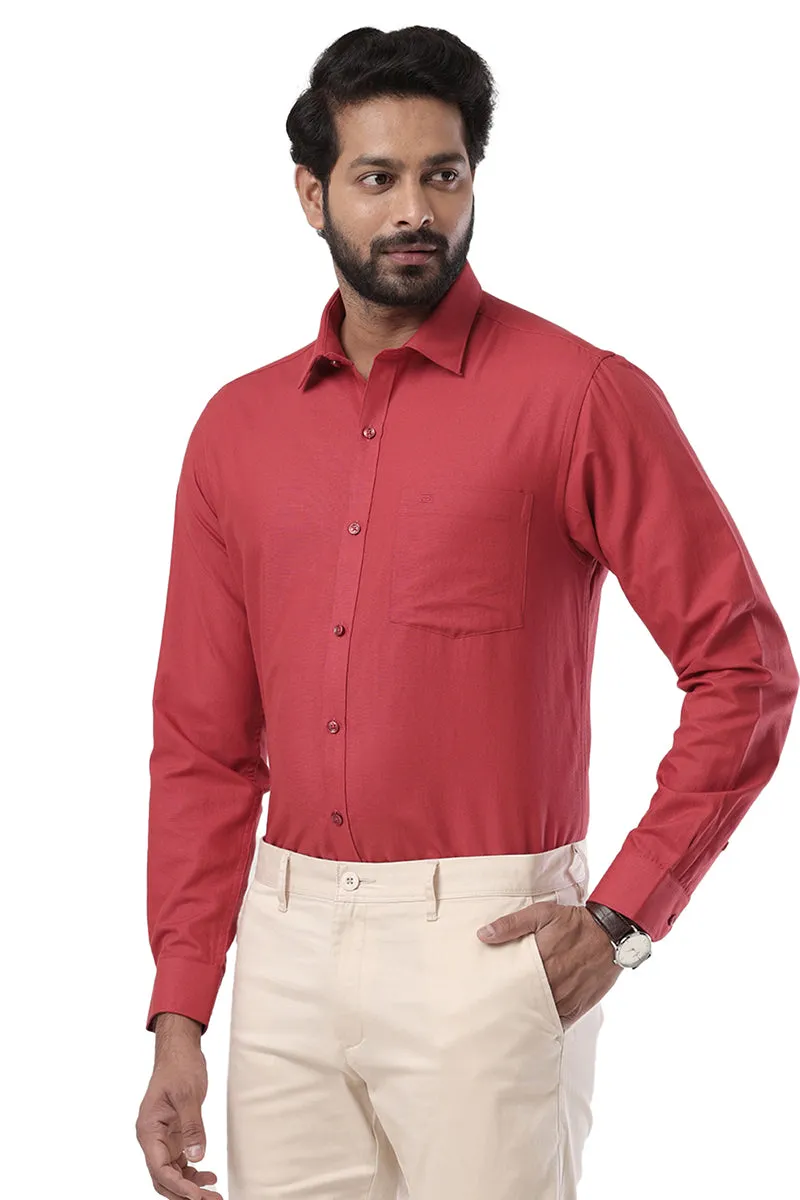 Super Soft - Dark Red Formal Shirts for Men | Ariser