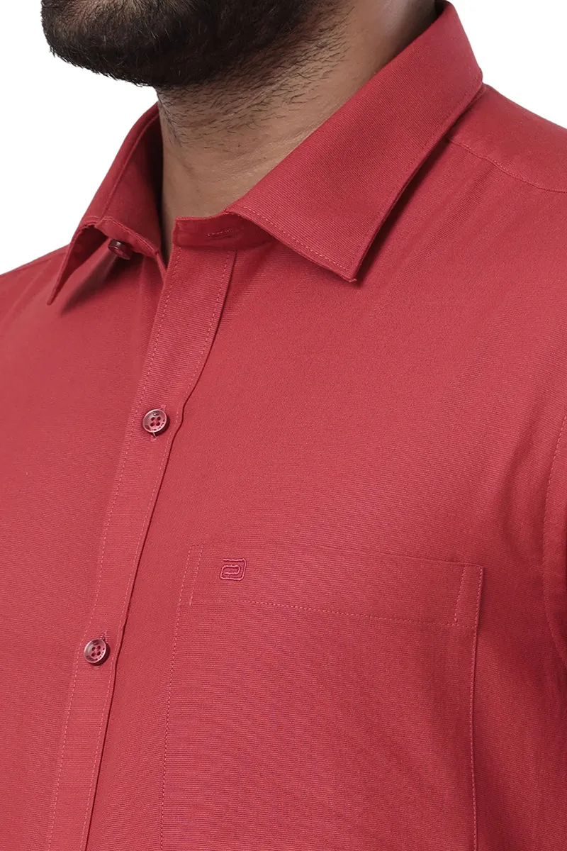 Super Soft - Dark Red Formal Shirts for Men | Ariser