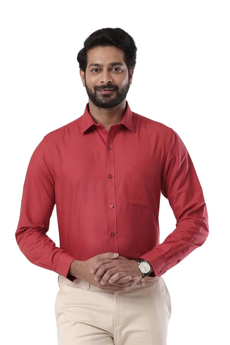 Super Soft - Dark Red Formal Shirts for Men | Ariser