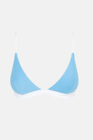 Terry Contrast Band Bralette Top Blue