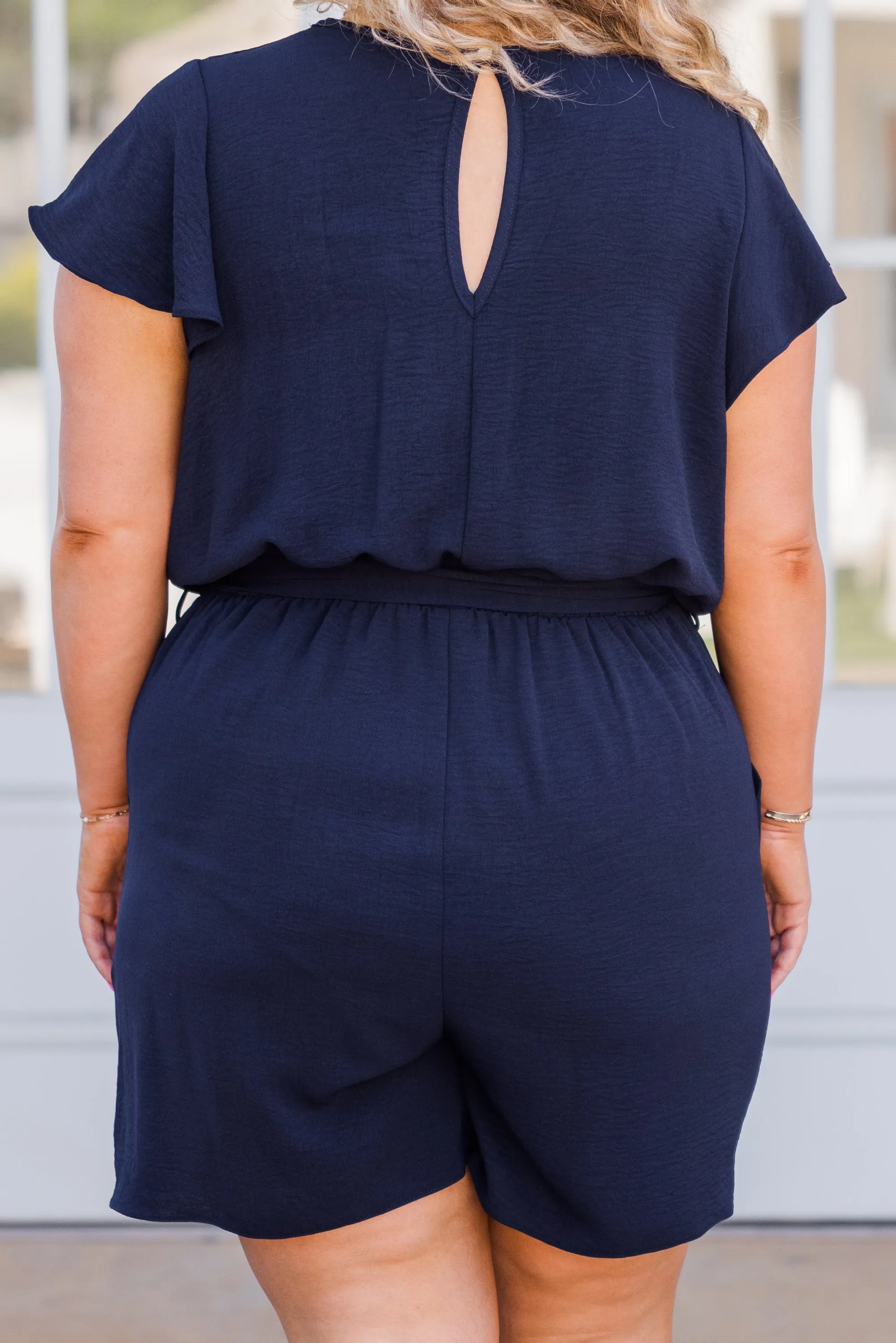 Totally Chic Romper, Navy