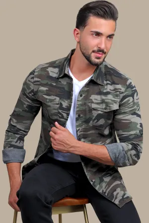 Urban Camouflage: Green Overshirt