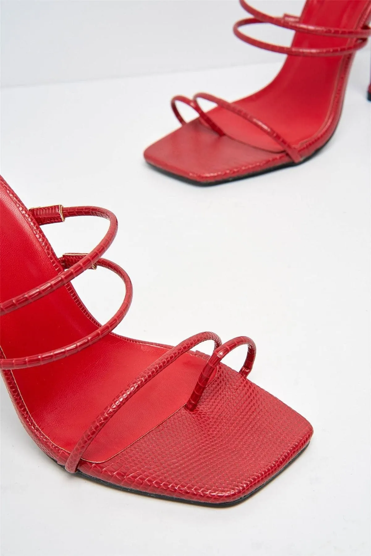 Vigo Strappy Mule in Red Lizard