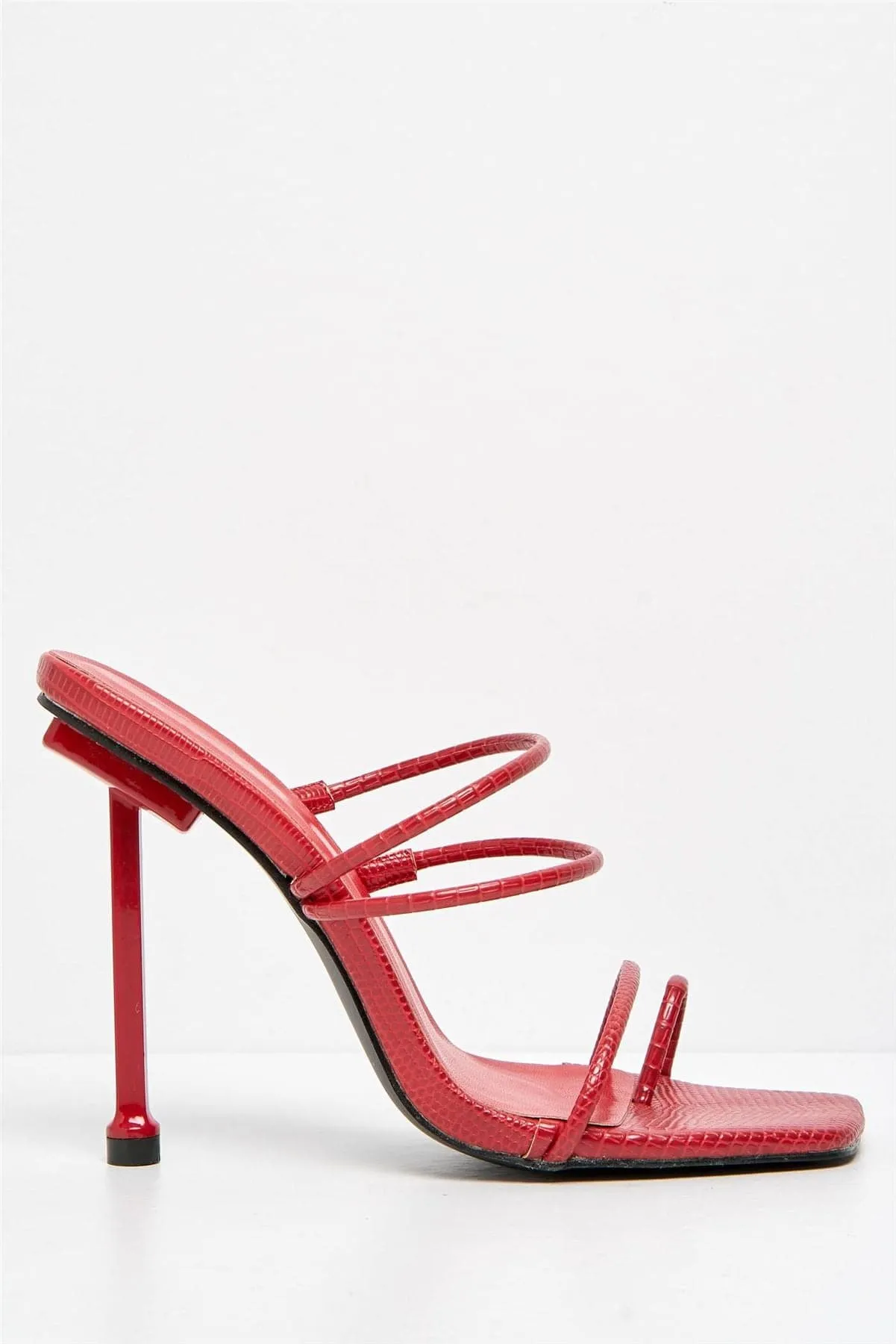 Vigo Strappy Mule in Red Lizard