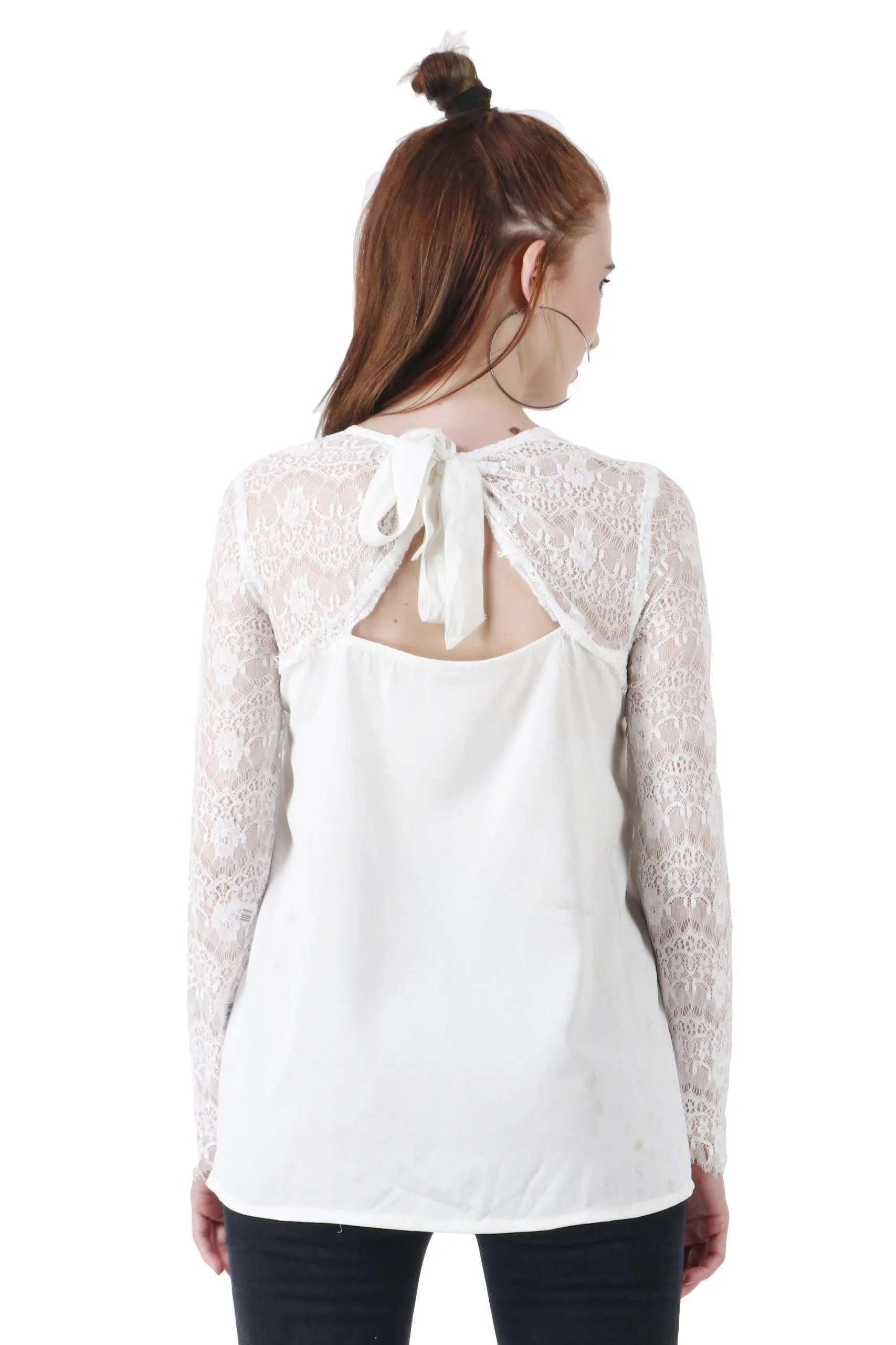 White Solid Top with Back Tie