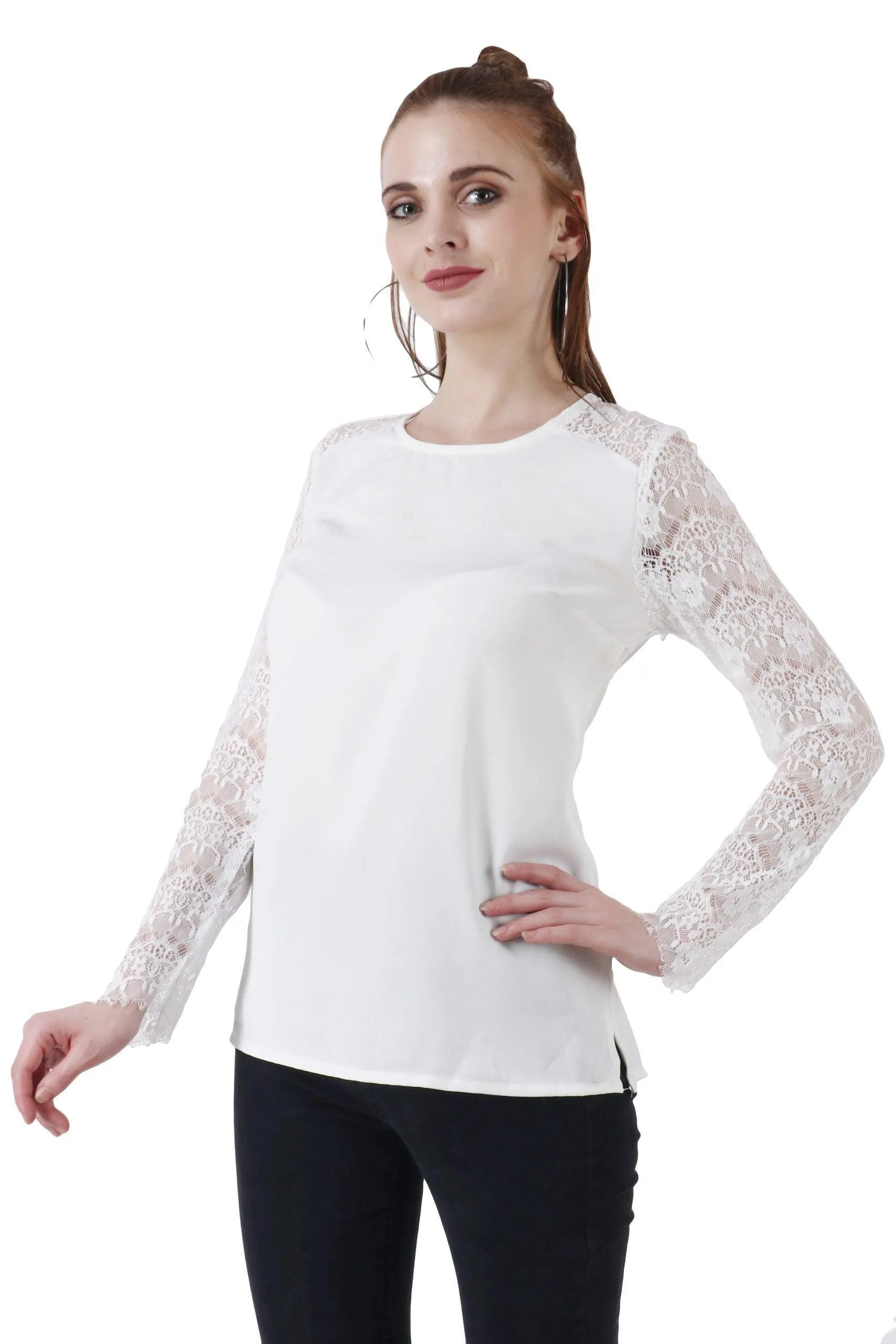 White Solid Top with Back Tie