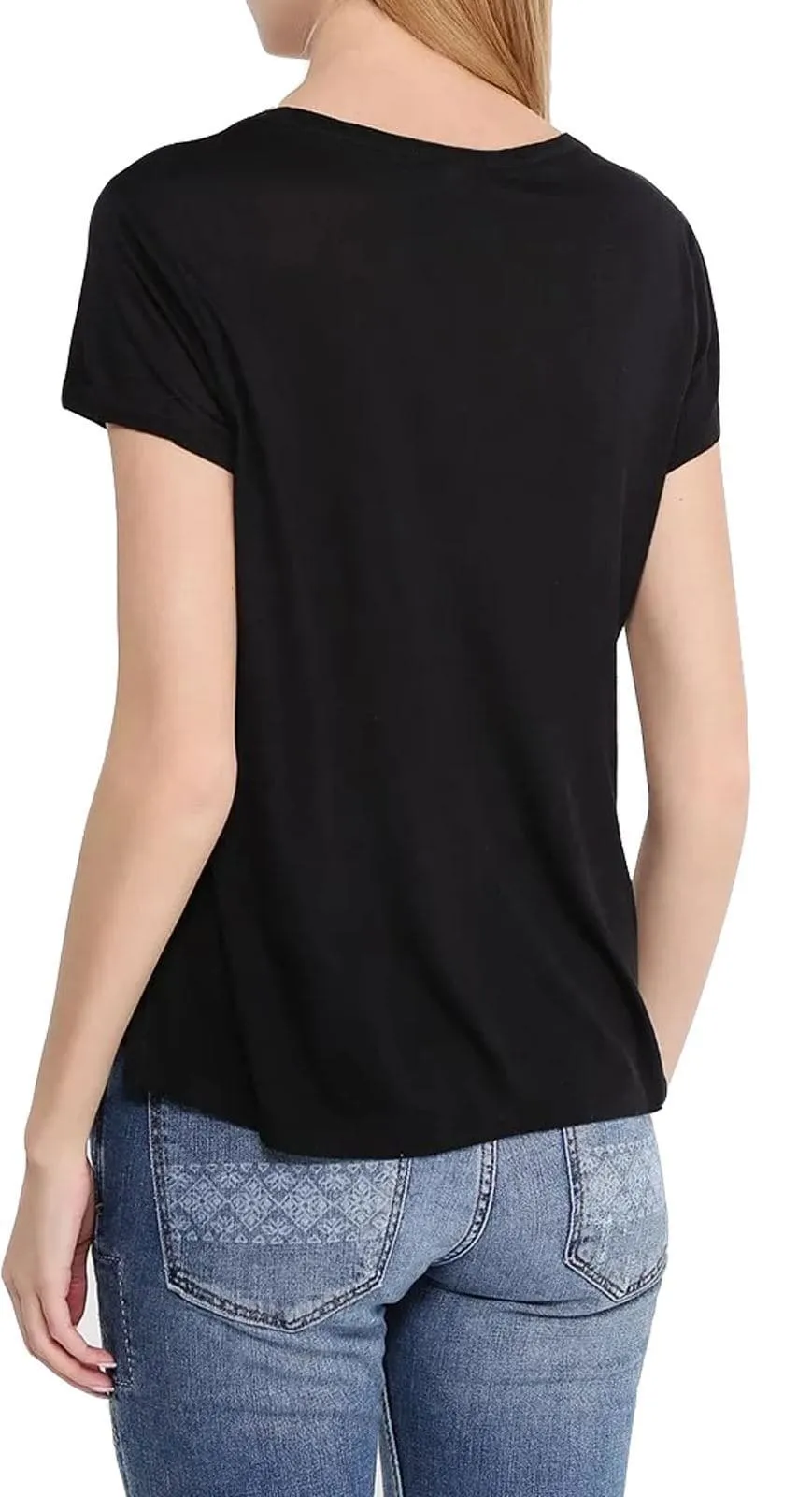 Women Printed Round Scoop Neck T-Shirt - XS/S