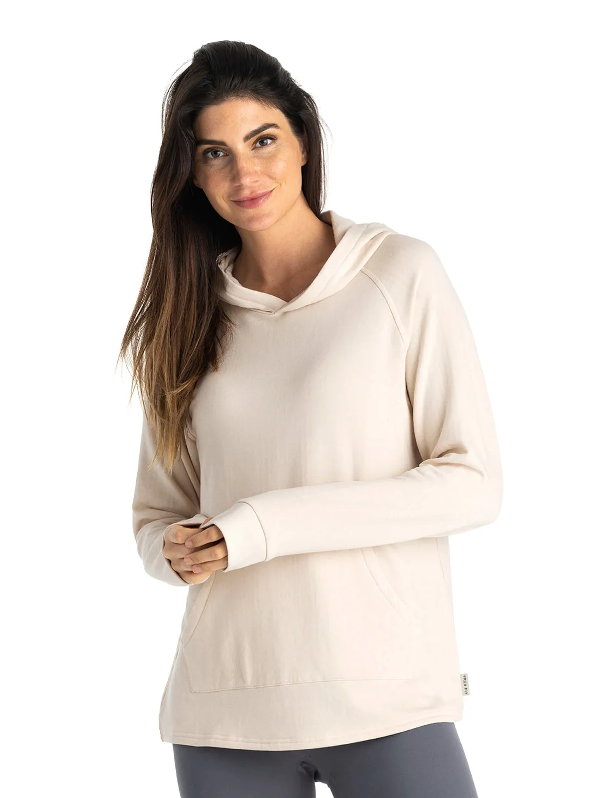 Women's Bamboo Lightweight Fleece Hoodie - Stone