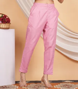 Women’s Linen Cotton Palazzo Pants – Effortless Style & Breathable Comfort | Pink