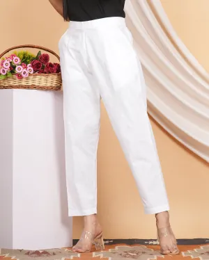 Women’s Linen Cotton Palazzo Pants – Effortless Style & Breathable Comfort | White